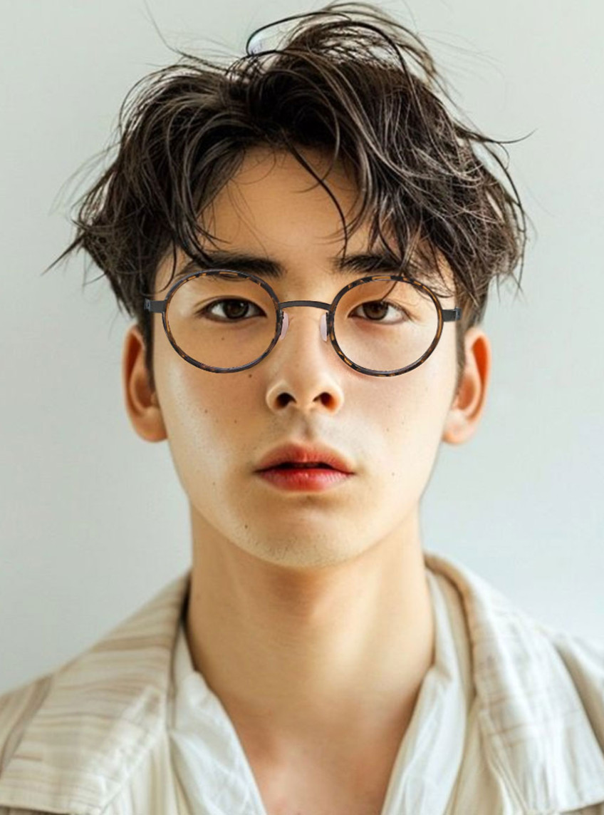 아키하루 6596 긱시크 호피 티타늄안경테 블루라이트차단 남자 여자 시력보호 패션 안경 판매처 상세 정보 이미지 4