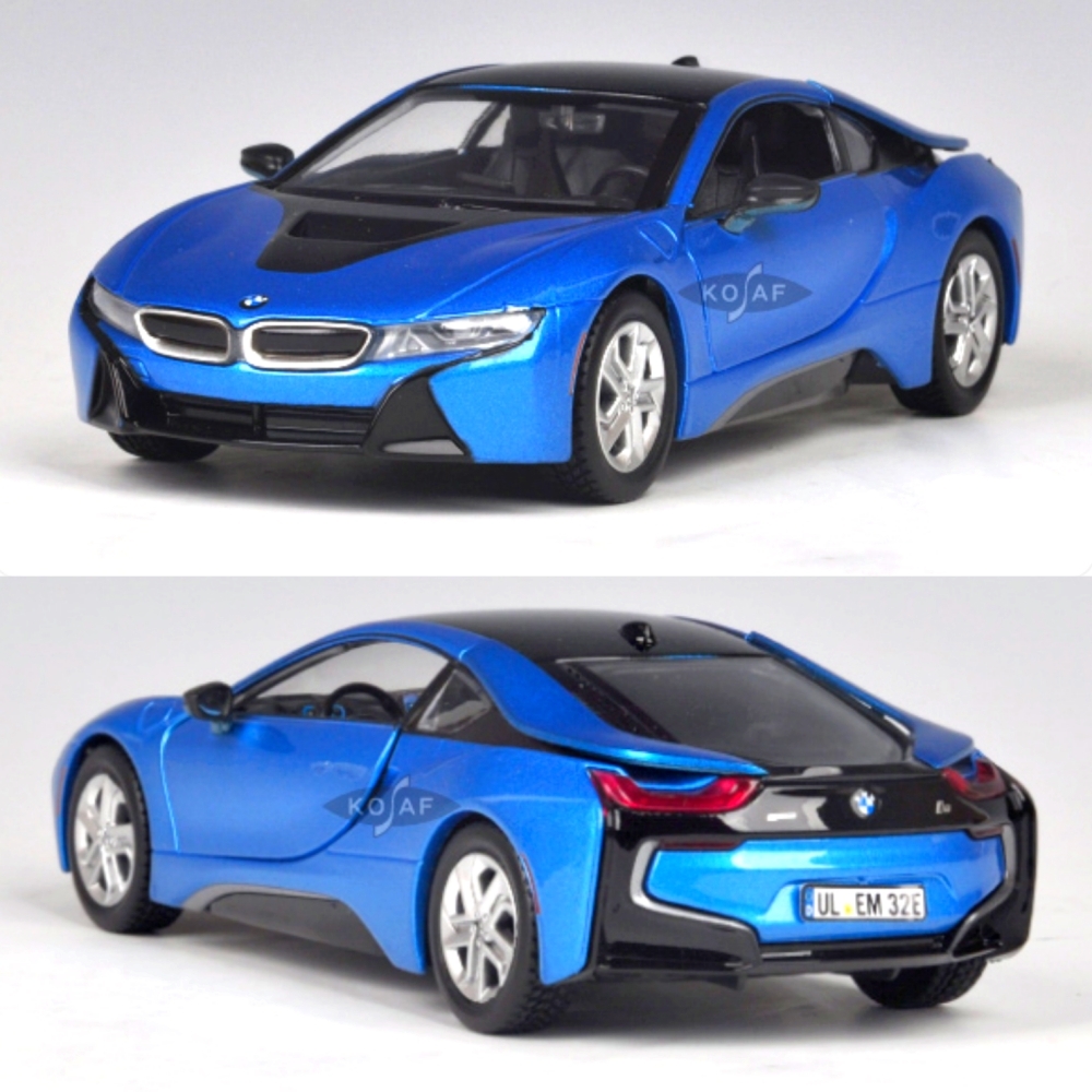 전기차다이캐스트 BMW모형자동차 i8쿠페형 블루컬러 남아모형차장난감 - 상품 이미지