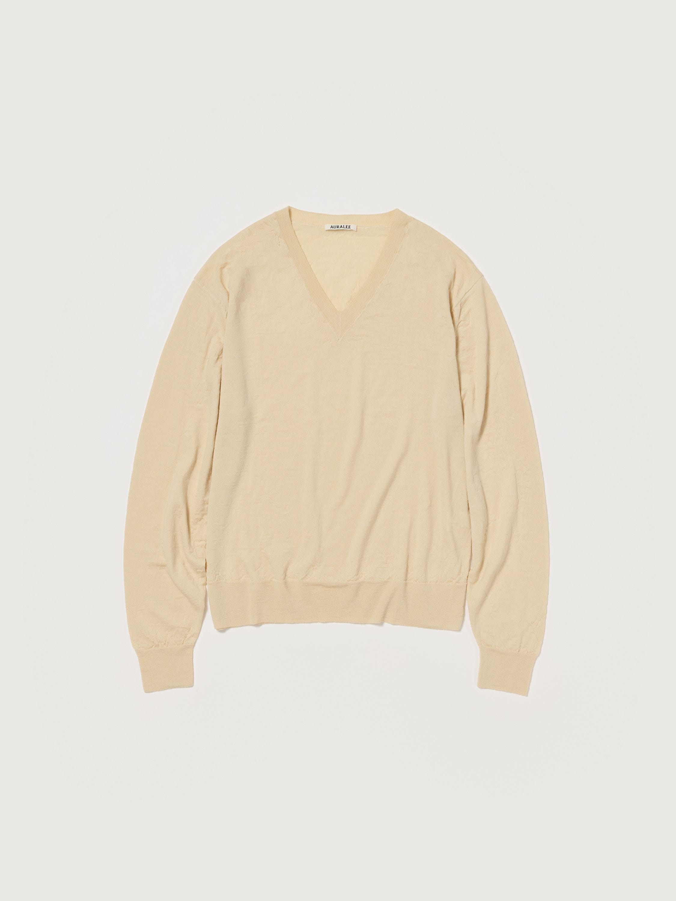 오라리 긴팔티 PRODUCT DYED WOOL KNIT V-NECK P/O 25SS - 상세 이미지 2