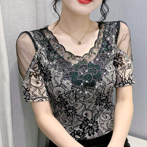 여성 라인댄스복 상의 숄더망사플라워 라인댄스 옷 줌바 의상 운동러 솔직 후기 | 실사용 리뷰 - 상품 이미지 4