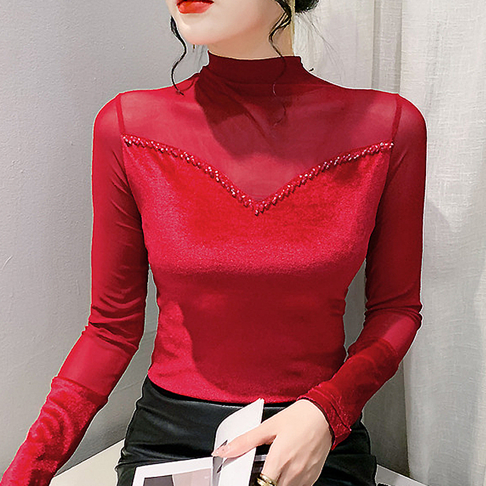 라인댄스복 라인댄스 상의 의상 슬리브벨벳탑 옷 라틴 스포츠 댄스복 이미지 6