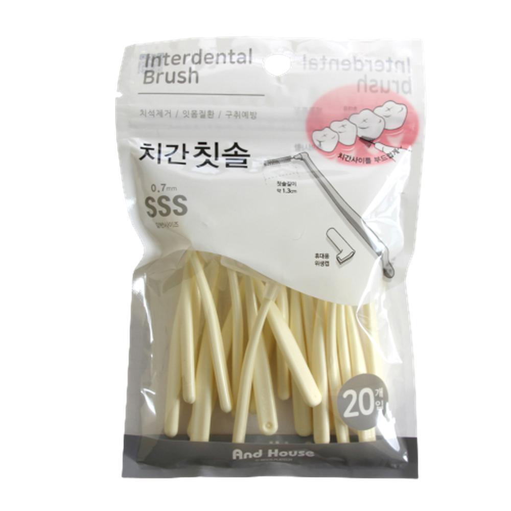 얇은 치간칫솔 이사이 L자형 치간브러쉬 SSS 0.7