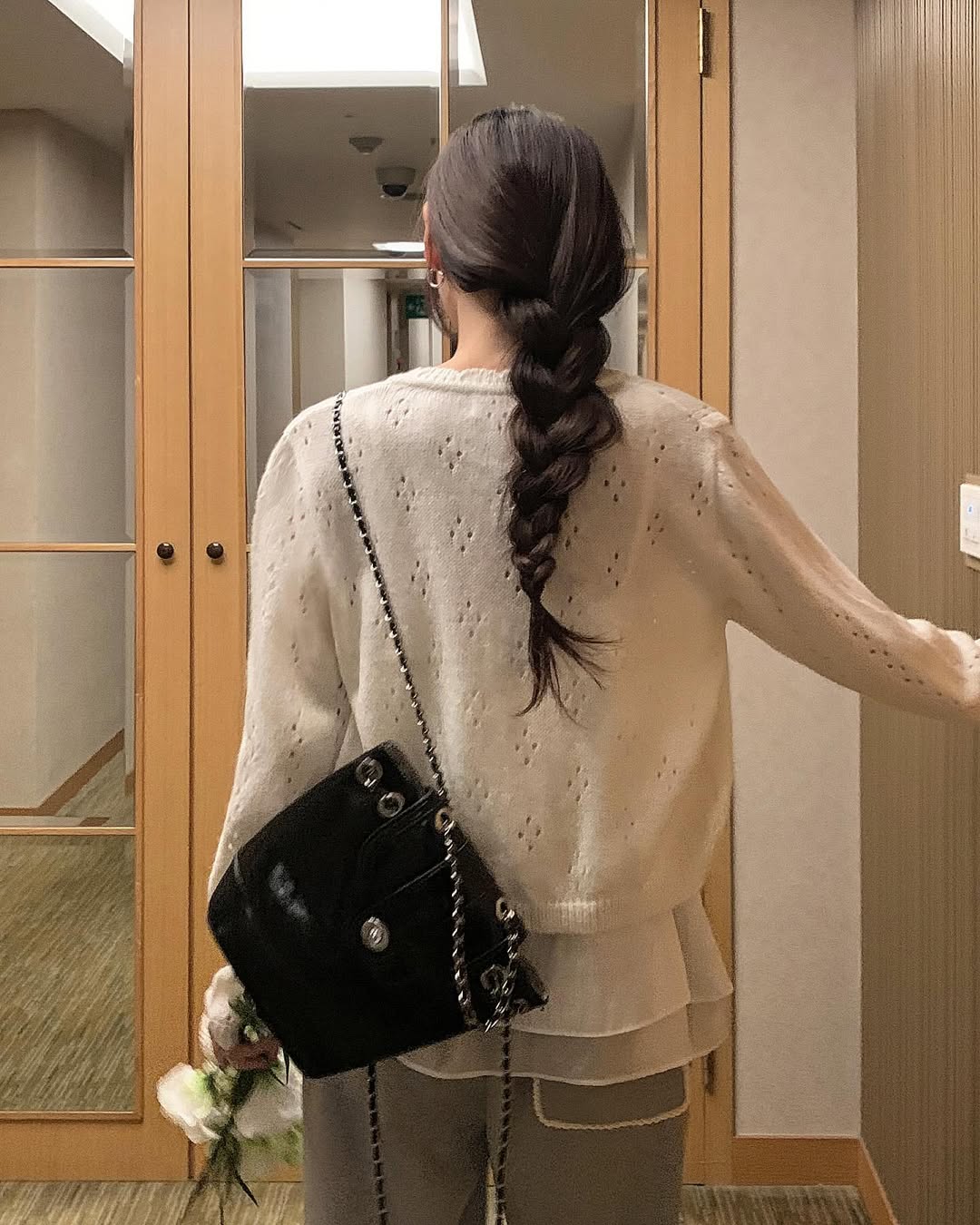[나오자마자 매장 1등] 오버무드 스카시 펀칭 레이어드 러블리 물결 가디건 3color 상세 이미지 5