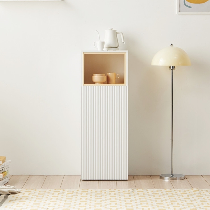 치즈퐁 아기방수납장 폭좁은 슬림장 얇은 미니 아이방 좁은 공간 400x300x1100mm, 3단, 화이트