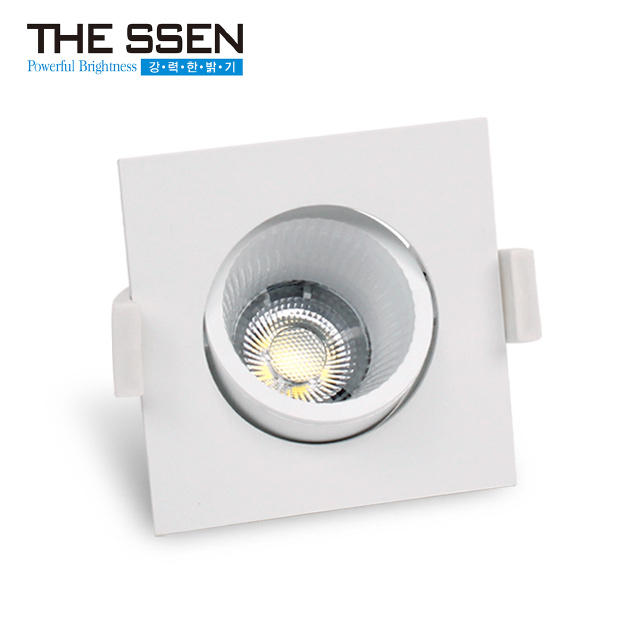 더쎈 LED 다운라이트 5.5cm(2인치) 에코케이브 COB 3W 직회전 사각 플리커프리 매립등 - 상품 이미지