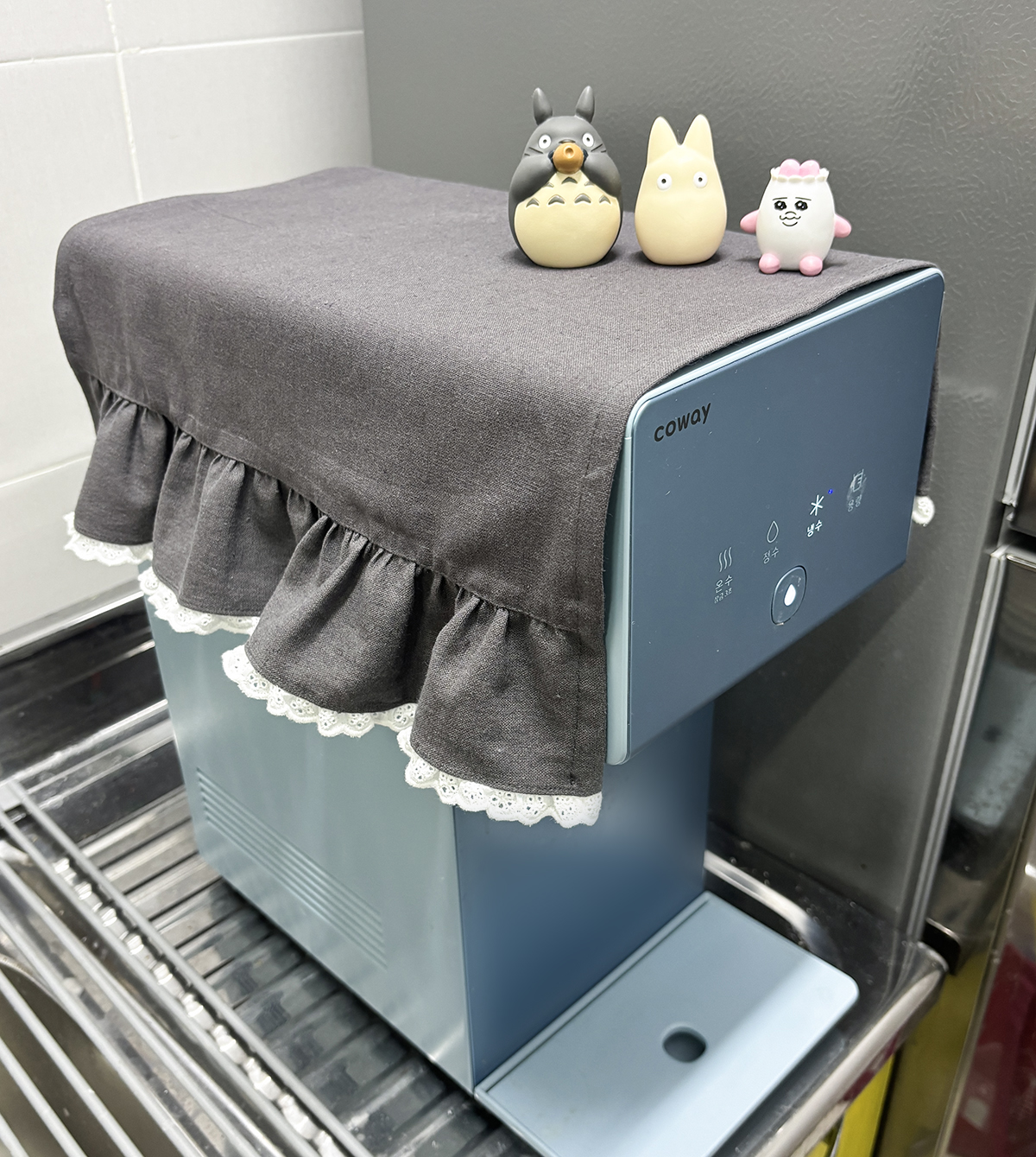 프릴 레이스 정수기덮개 엄마의주머니 천아트반제품