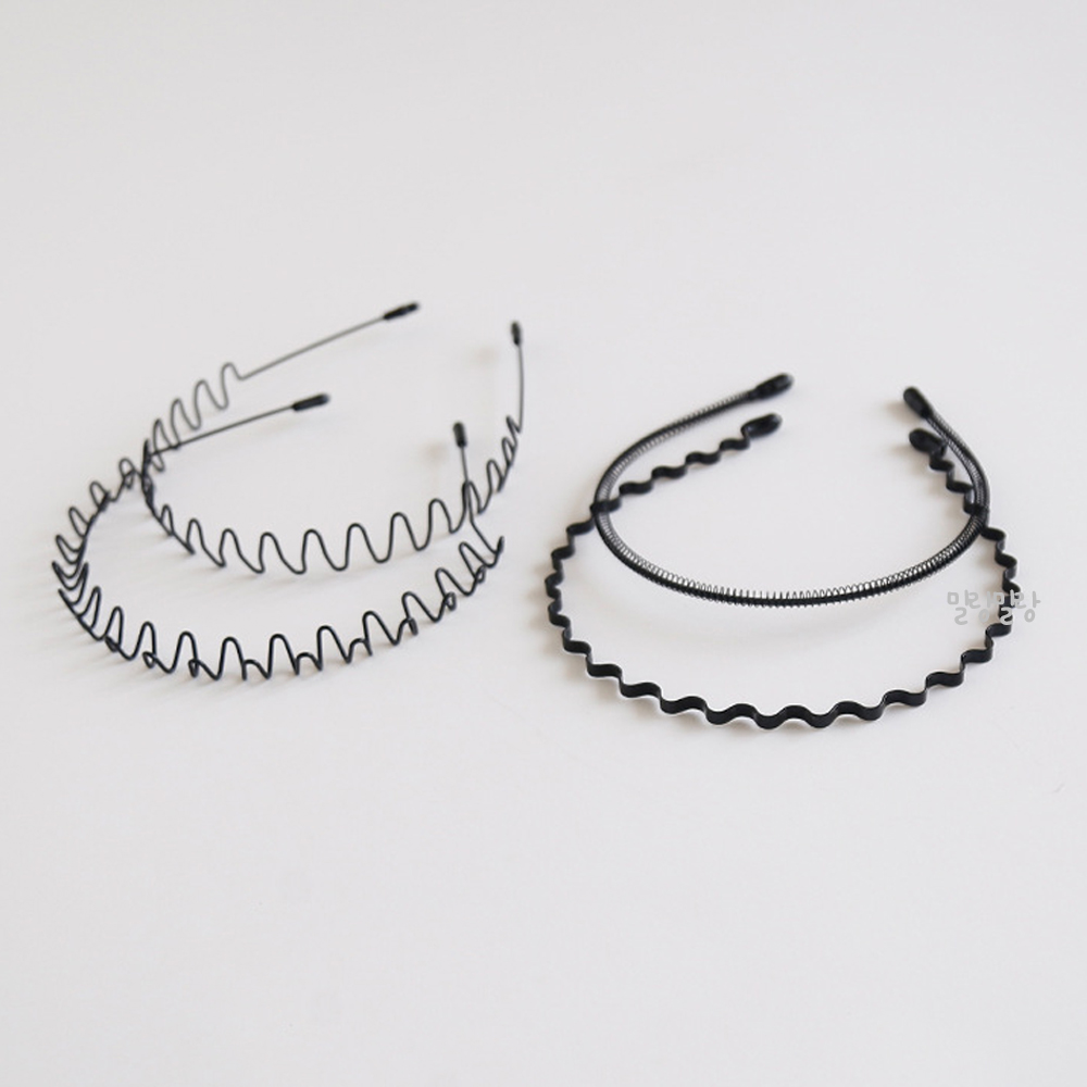 가벼운 철사머리띠 남자 검정머리띠 얇은 세안 헤어밴드