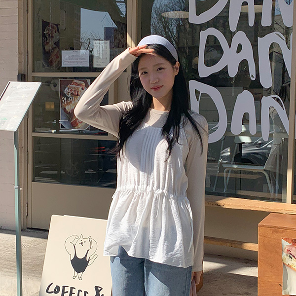 에델린 스트링 레이스 플레어 핀턱 뷔스티에 vs460