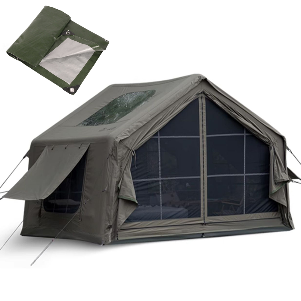 [최신형 당일출고] 씽크라이프 대형 에어텐트 면텐트 공기주입식 감성 원터치텐트 에어텐트 8.0 카키