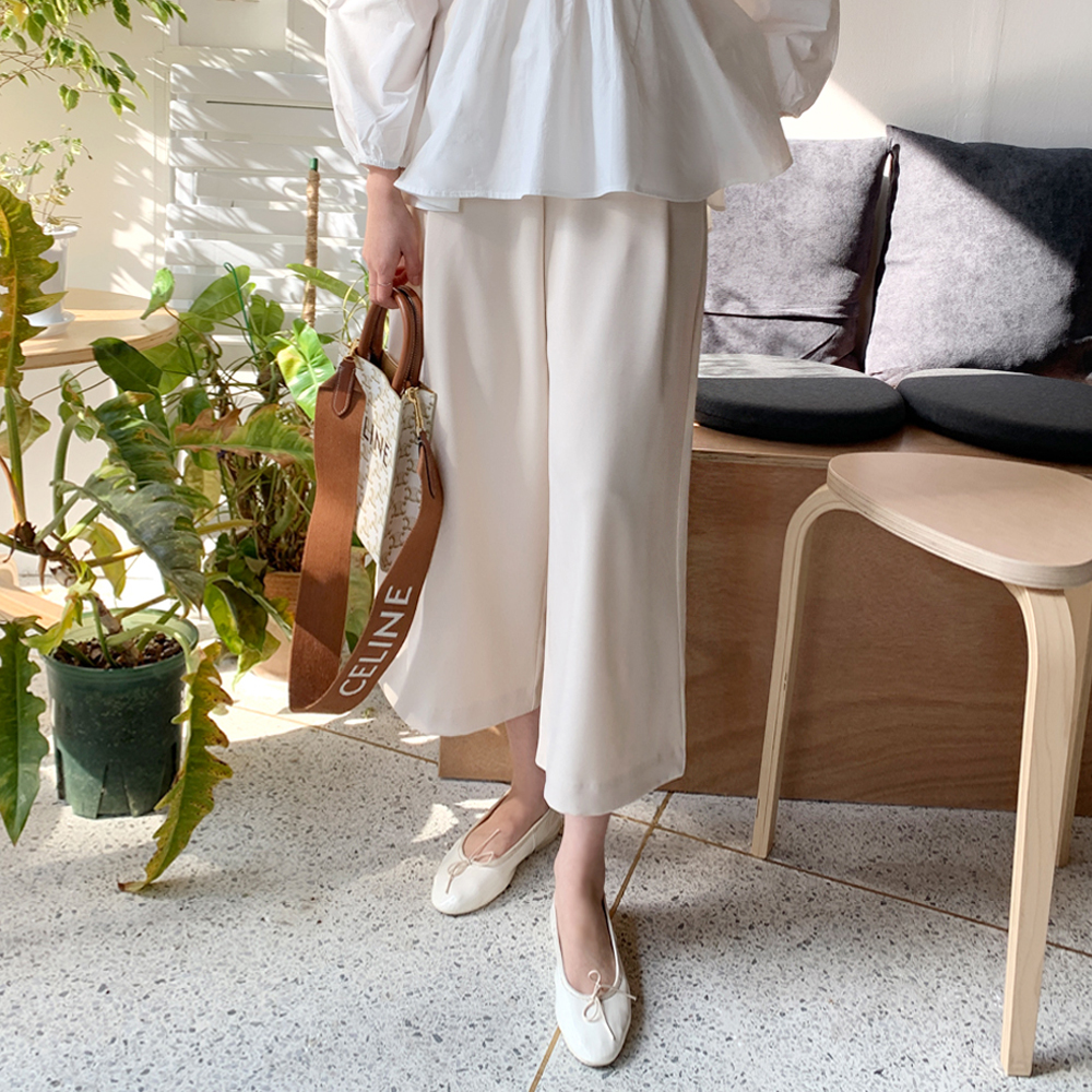 레리미 7부 와이드핀턱 슬랙스 - 상품 이미지