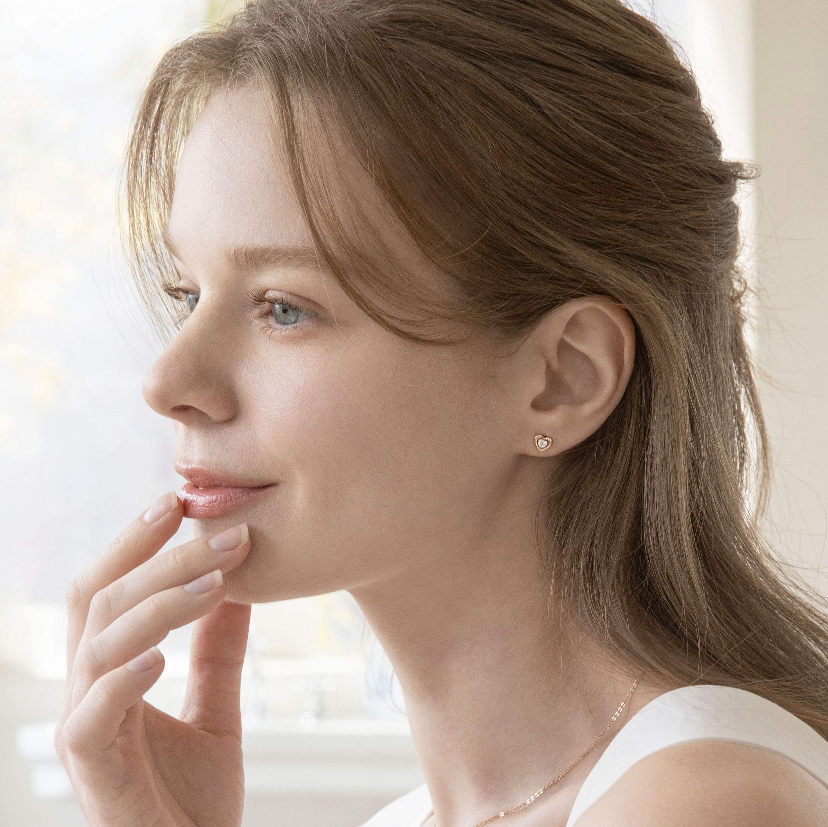 [슈퍼특가] 14k 듀이 하트 귀걸이