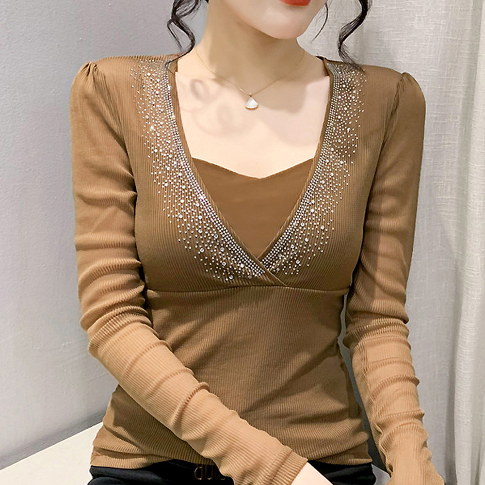 모네르 라인댄스 상의 의상 하트넥큐빅탑 라인 라틴 댄스복 - 상세 이미지 4
