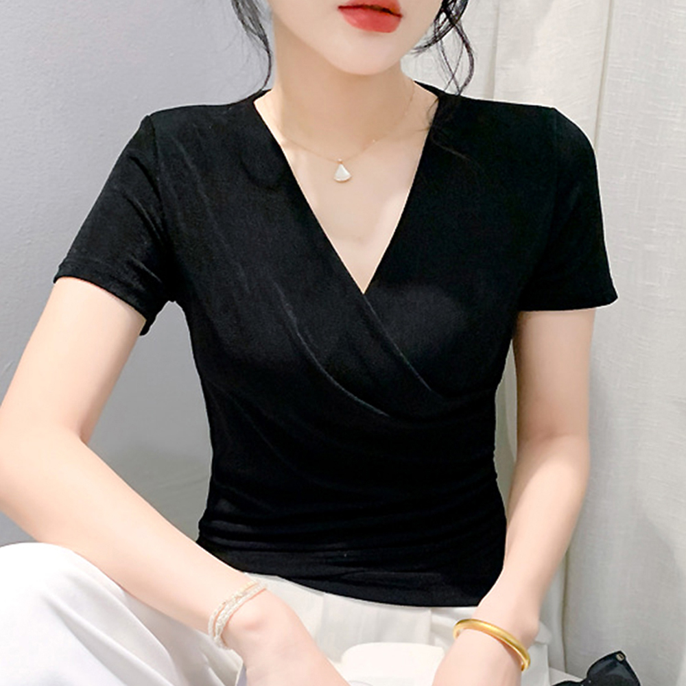 모네르 라인댄스복 상의 베이직오버랩 줌바 라틴 댄스복 - 상세 이미지 3