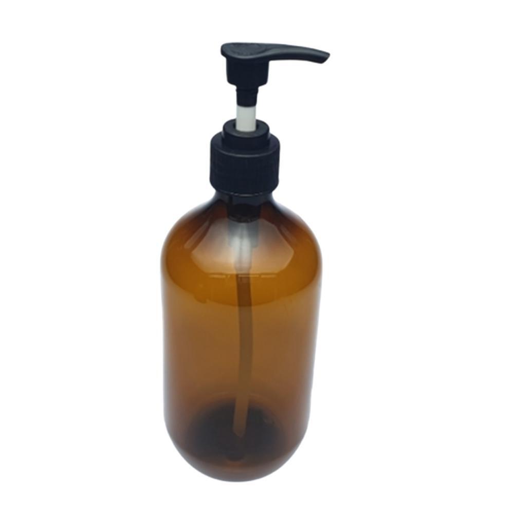 원형 짙은 반투명 주방세제 펌핑용기 손세정제 물비누 샴푸 펌프 공병 브라운, 500ml