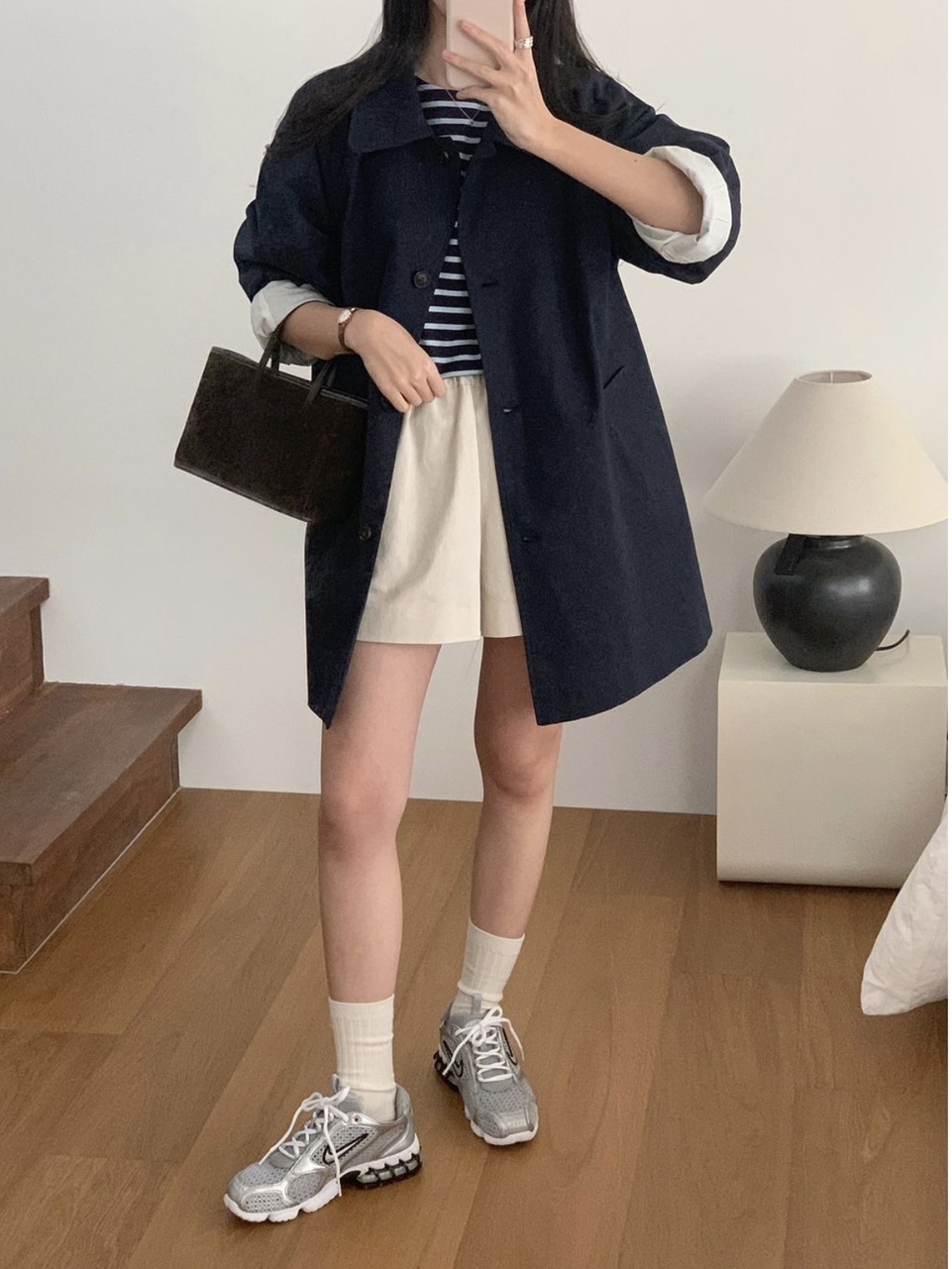 [당일출고/봄코트🌸] 루즈핏 하프트렌치코트 바바리코트 하프코트 트렌치자켓 (데일리룩/나들이룩/벚꽃룩/개강룩) 상세 이미지 32