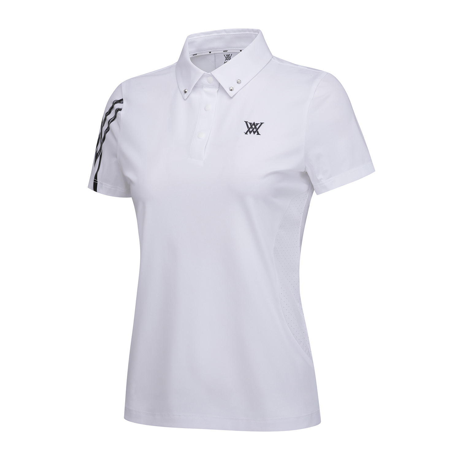 어뉴골프 WOMEN SM LOGO POINT SHORT T-SHIRT_WH : ANEW GOLF