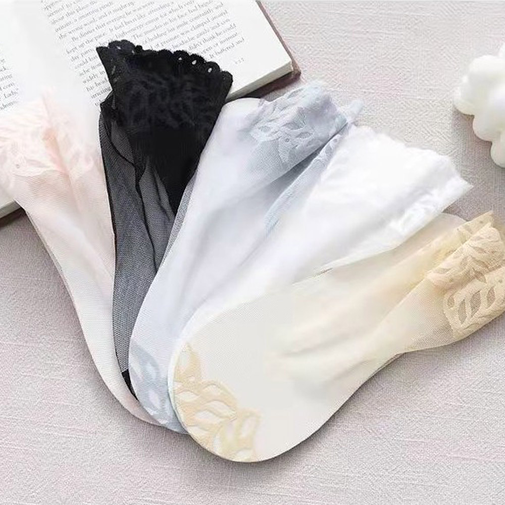 레이스 망사 발목스타킹 시스루 앵클스타킹 삭스 판타롱 정장 구두 레이스덧신 - 상세 이미지 4