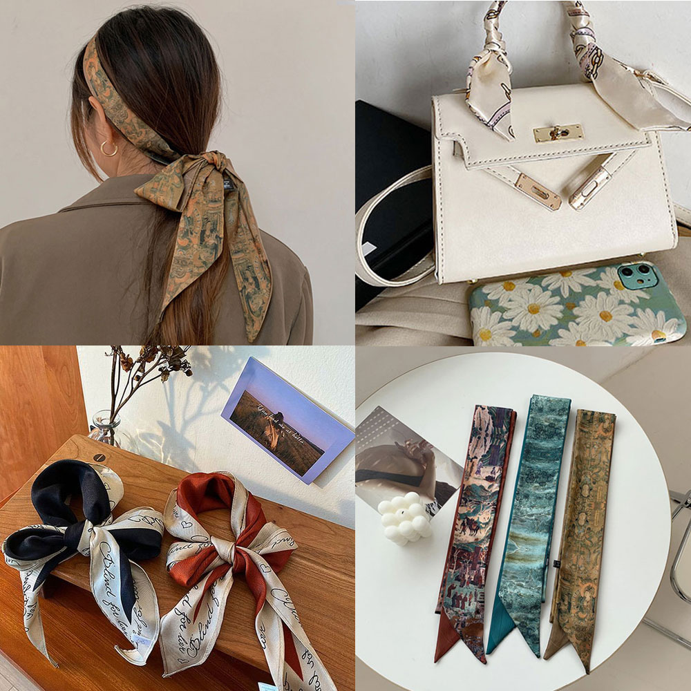 슬림 미니 미차 스카프 넥보우 방도 쁘띠 가방손잡이