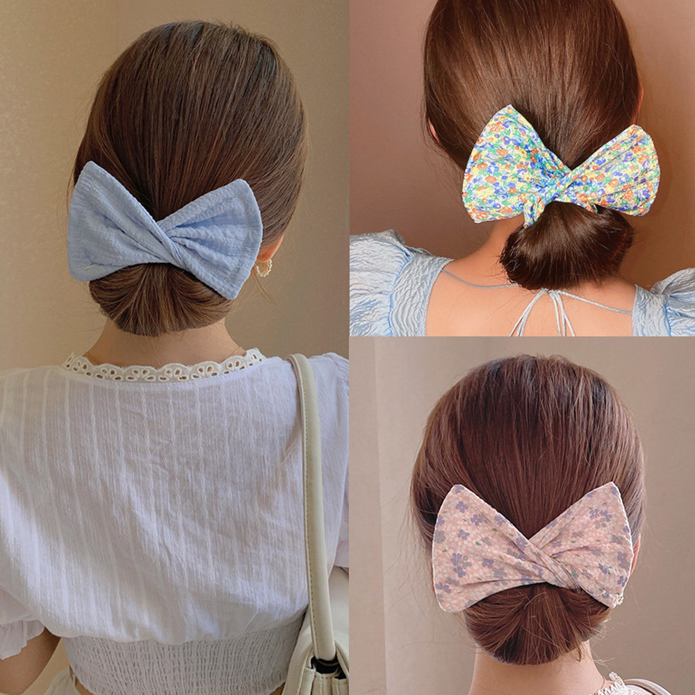 왕 리본 당고머리 밴드 똥머리 헤어끈 올림 머리끈 스크런치 곱창 이미지 2