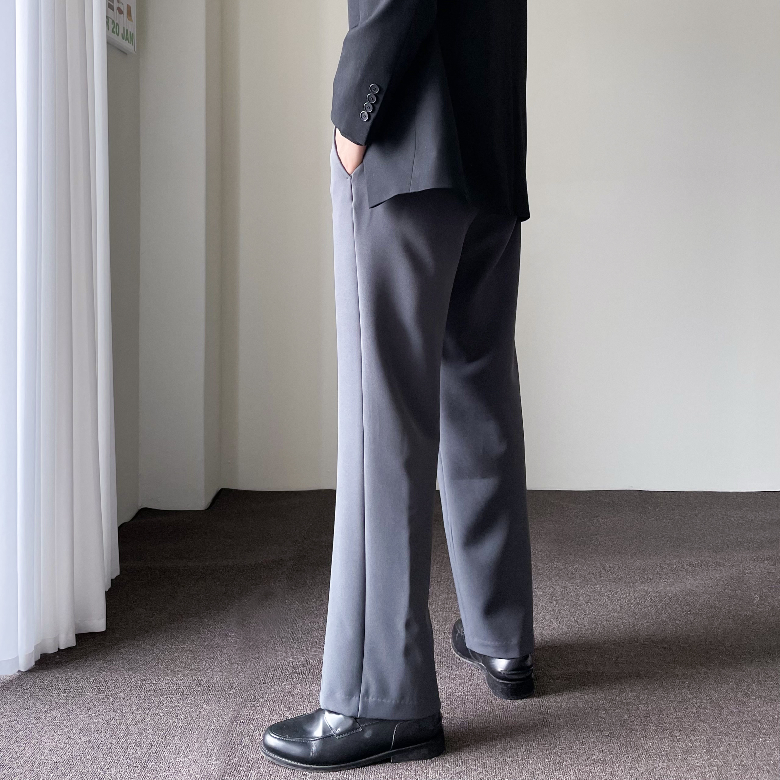 남자와이드슬랙스 세미와이드슬랙스 기지바지 - 상세 이미지 5