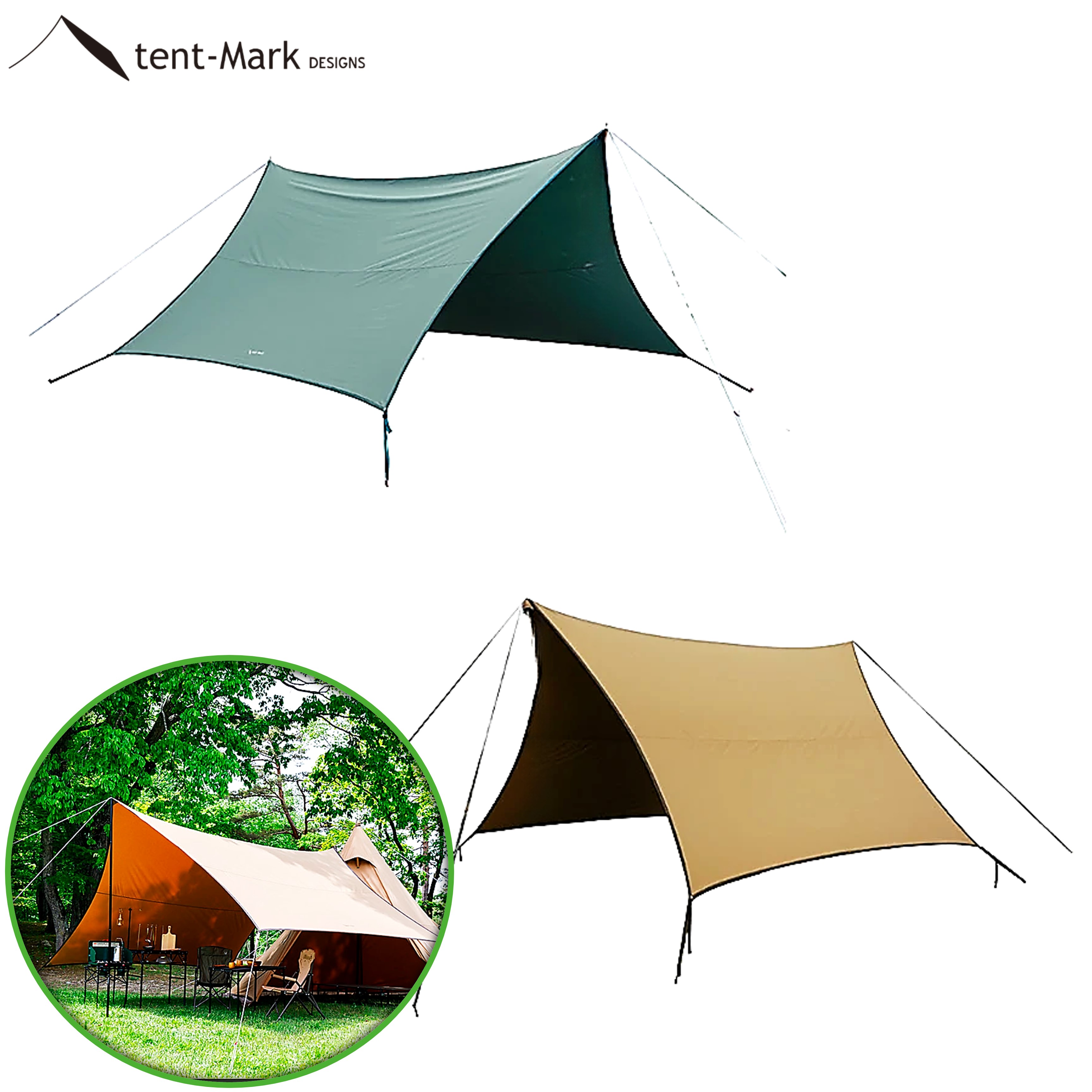 텐트마크디자인 타프 면 TC 헥사 타키비 커넥트 캠핑