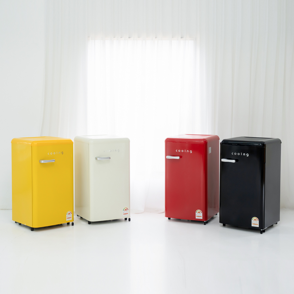 쿠잉 레트로 미니냉장고 REF-S92 소형 원룸 사무실 작은 슬림 가정용 블랙