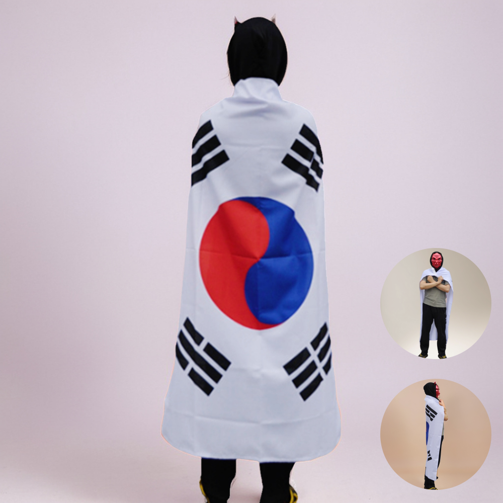 태극기망토 집회 시위 응원 가정용 국산 대형 태극기 7호 - 메인 이미지