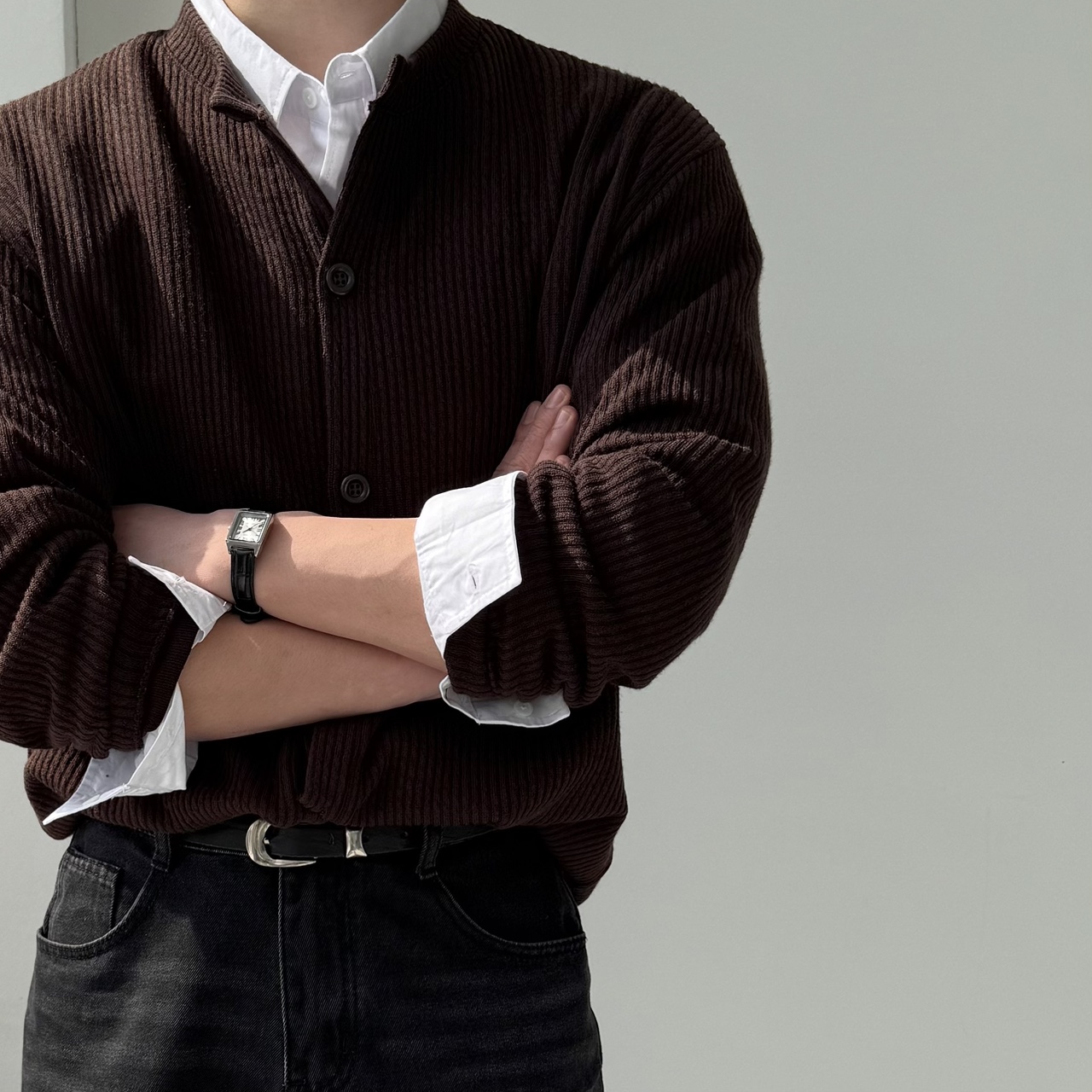남자라운드가디건 남자오버핏가디건 - 상세 이미지 2