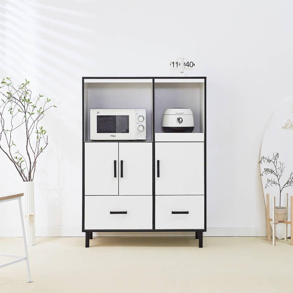 에그미 김치 냉장고장 냉장고자리 틈새장 비스포크 팬트리장 1000x400x1370mm, 4단, 화이트