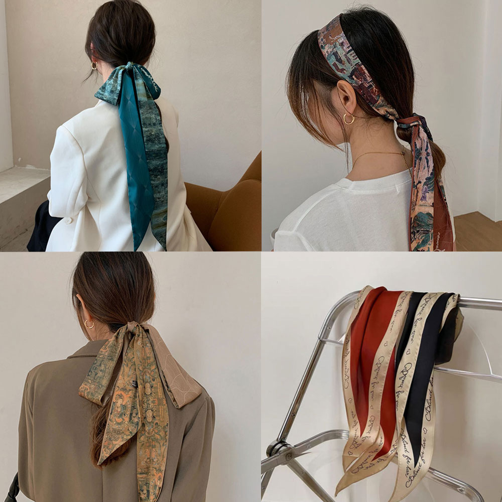 슬림 미니 미차 스카프 넥보우 방도 쁘띠 가방손잡이