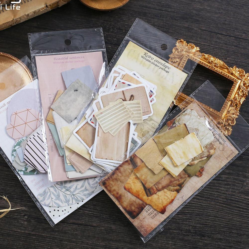 DIY 레트로 다꾸세트 빈티지 랩핑지 랜덤 스티커 다이어리랩핑지 용품 - 상세 이미지 3