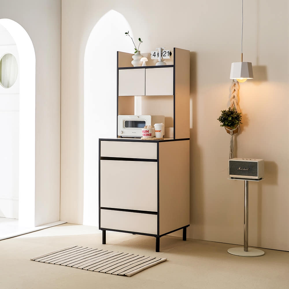 에그미 광파오븐렌지대 광파오븐장 선반 수납장 오븐장 다이 600x600x1730mm, 6단, 크림화이트