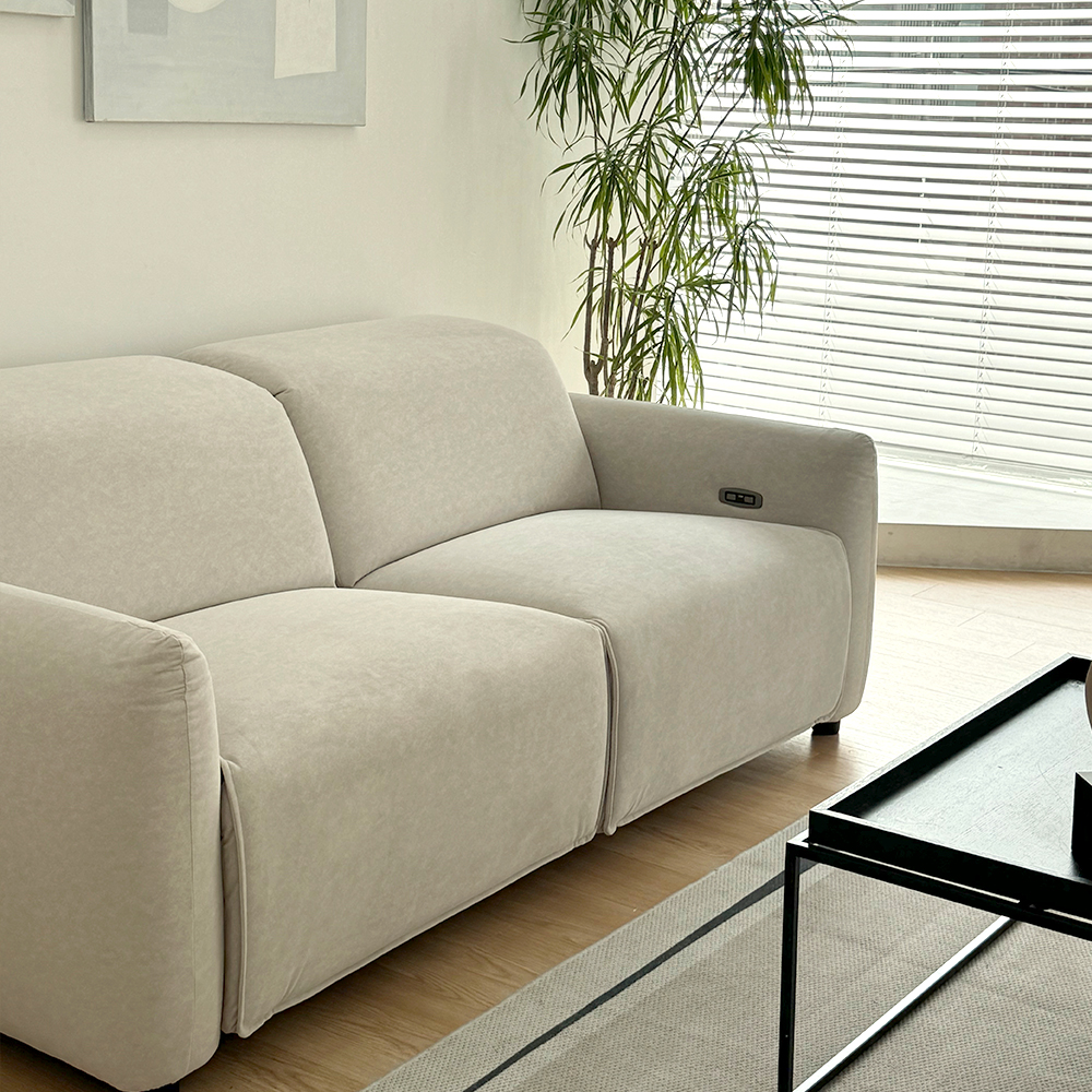 라떼 기능성 이지클린 발수 에코브릭 패브릭 전동 리클라이너 3인용 쏘랩 소파