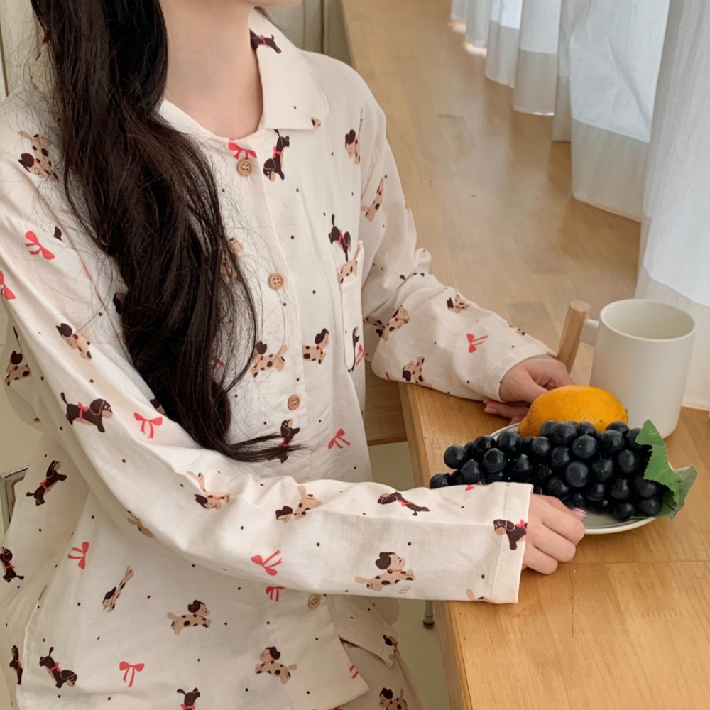 거즈잠옷 순면잠옷 가을파자마 간절기 긴팔 면100 홈웨어 세트 - 상세 이미지 3