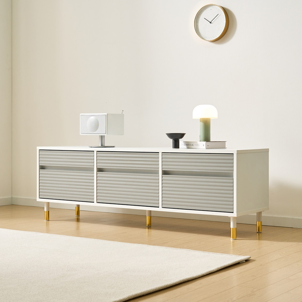 모나코 TV하부장 85인치 75인치 TV 티비 거실장 티브다이 1500x400x459mm, 화이트그레이