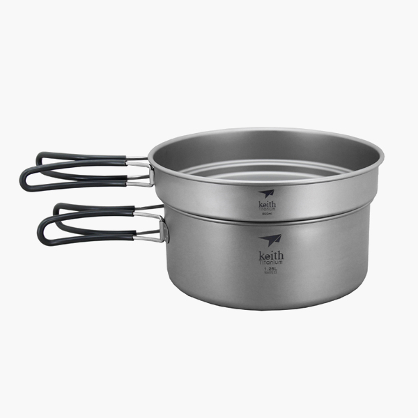 키이스 티타늄 포트 팬쿡 2P 세트 백패킹 경량 냄비 코펠