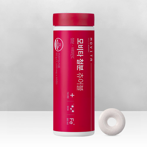 모비타 임산부 초등학생 청소년 씹어먹는 자두맛 메디포스트 철분 츄어블 1개월분