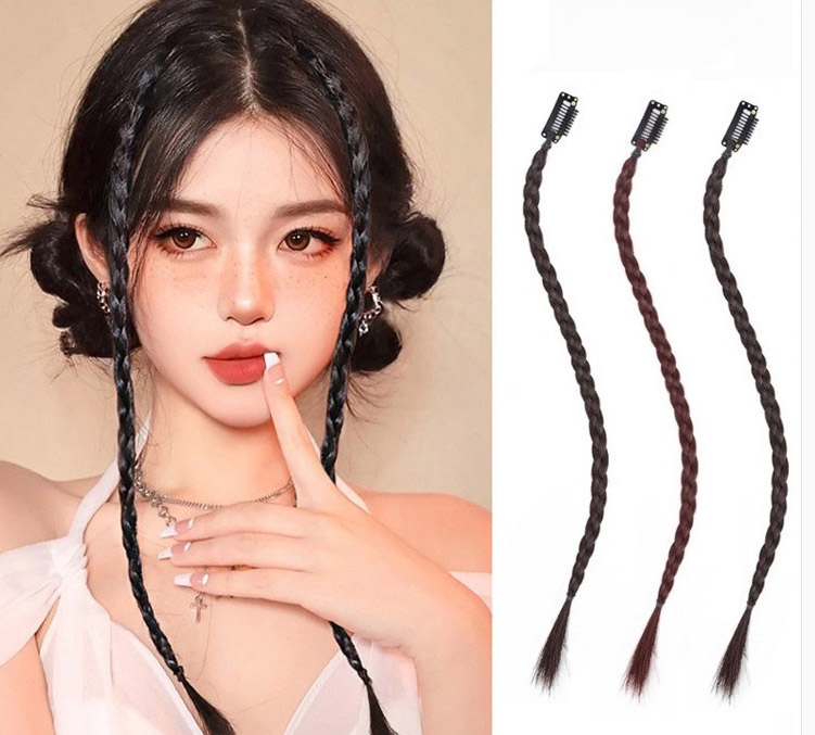 힙한 벼머리 피스 솜브레 브릿지 가발 머리 클립 발레아쥬 붙임 옴브레 - 상세 이미지 4