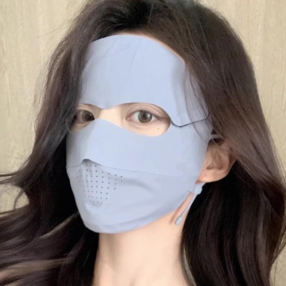 분리형 안면 마스크 햇빛가리개 얼굴 페이스 커버 기미 차단 통풍 자외선 쿨원단 - 메인 이미지
