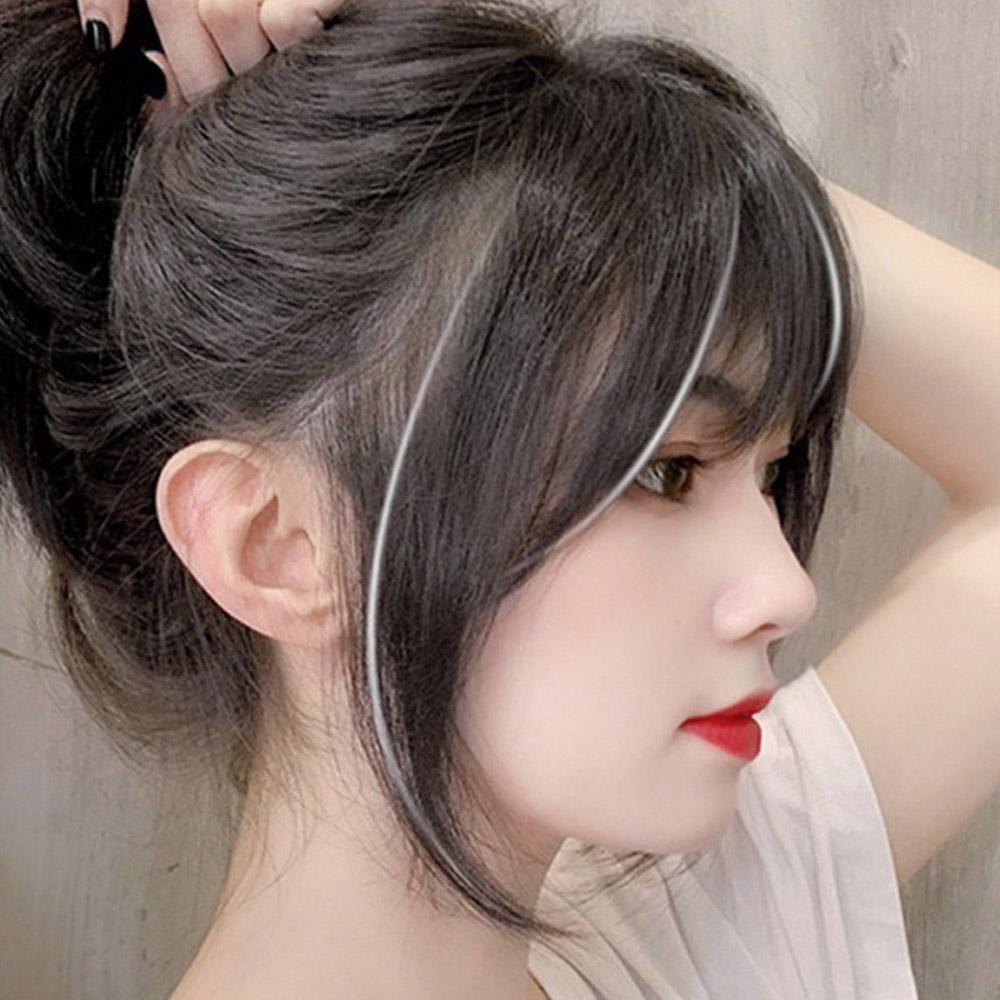 일체형 정수리 가발 탑피스 불파트 앞머리 탑 커버 뱅 엄마 부분가발 - 상세 이미지 3