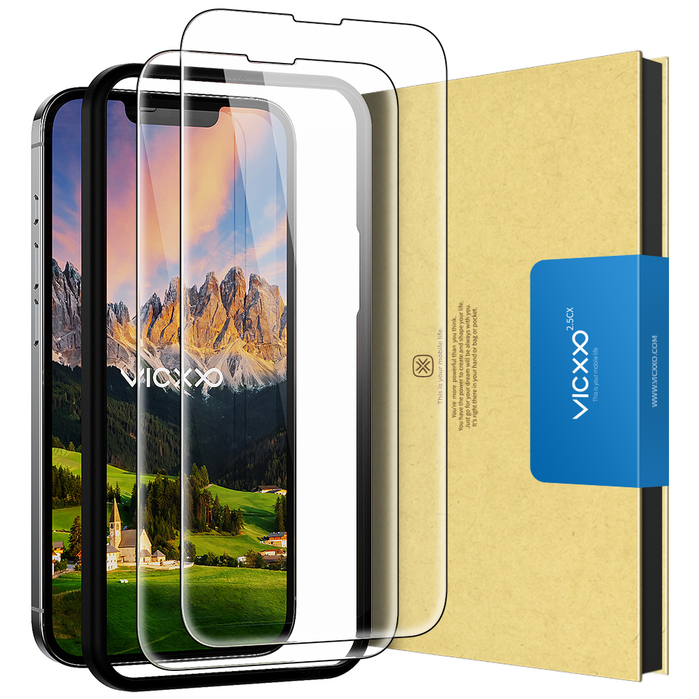 빅쏘 2.5CX 지문인식 강화유리 액정보호필름 아이폰13 프로 맥스, 2매입