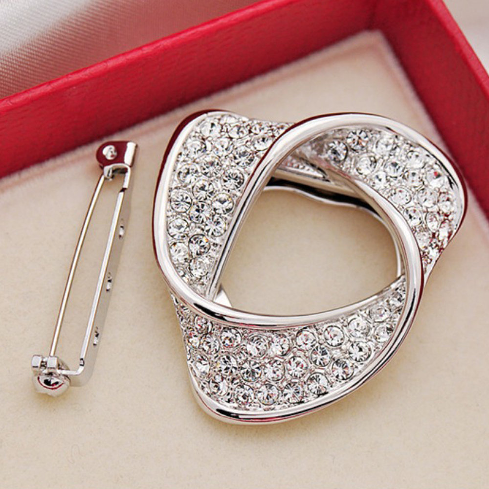 브로치 큐빅 스카프링 2way 스카프 고리 홀더 버클 - 상세 이미지 3