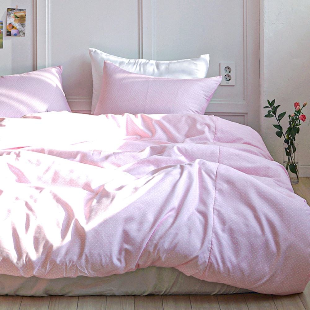 듀드랍 도트 사계절 옥수수솜 무봉제 차렵이불 라이트블루, Q(퀸)