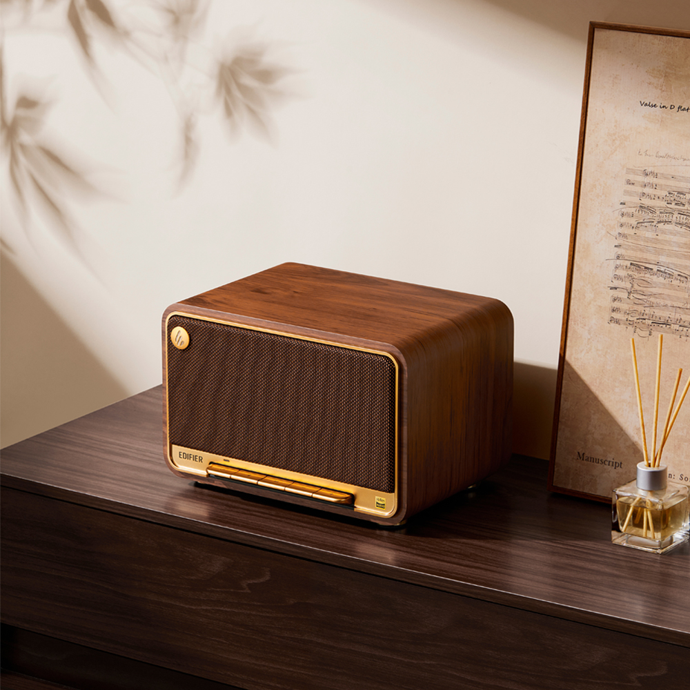 [EDIFIER] D32 레트로 무선 탁상 블루투스 스피커 60W 브라운 이미지 2