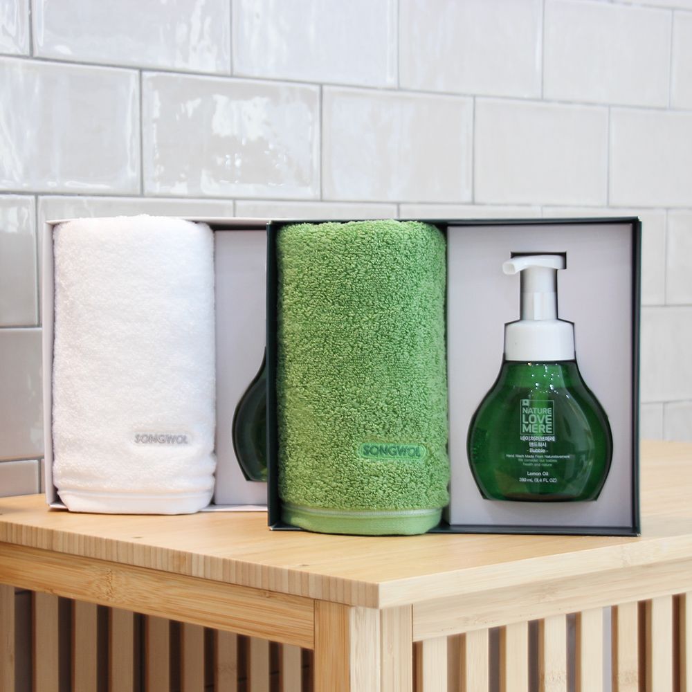 [단독] 송월타월 30수 170g 호텔수건 +핸드워시 선물세트 집들이선물+쇼핑백포함 - 상품 이미지