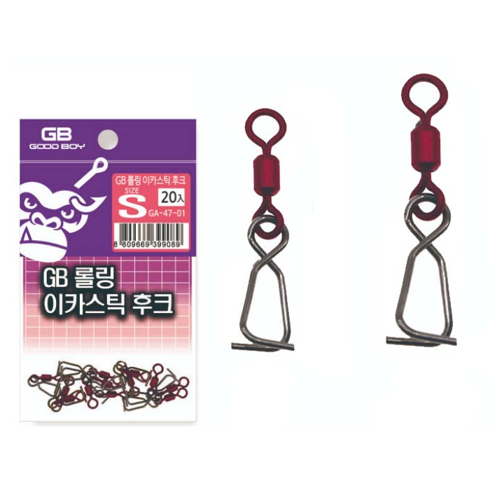 굿보이 GA-47-01 롤링 이카스틱 후크 20개입 오징어 롤링도래 - 상품 이미지