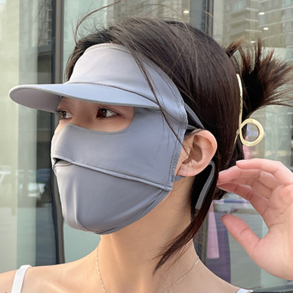 골프 마스크캡 햇빛가리개 얼굴 페이스 커버 기미 차단 통풍 자외선 쿨원단 썬캡 - 상세 이미지 5