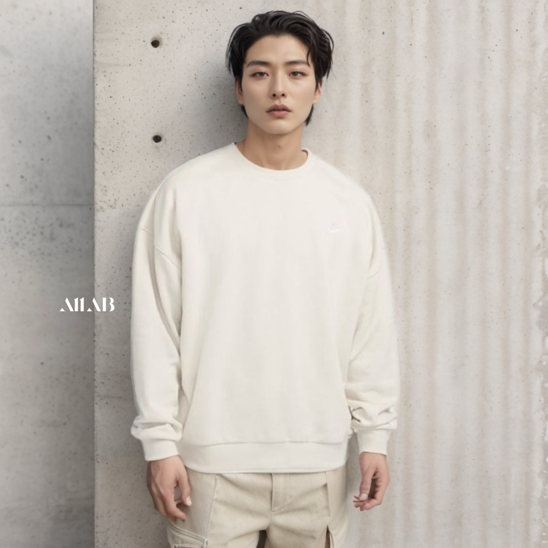 [오늘출발] 나이키 남성 클럽 프렌치 테리 크루 맨투맨 후드 티셔츠 아이보리(오버사이즈), L