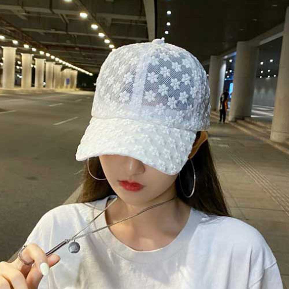 시스루 플라워 캡모자 여성 망사 모자 여름 메쉬 - 상세 이미지 2