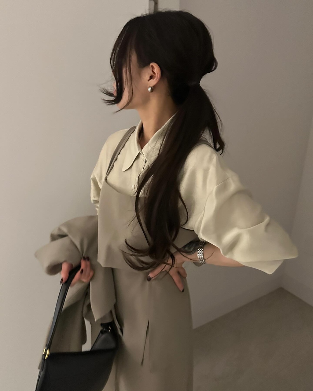 마런 여성 이너 레이어드 크롭 트임 조끼 뷔스티에 - 상품 이미지